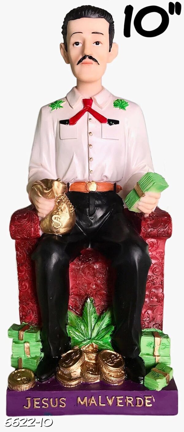 Alliance 10 Inch Statue Bust of Jesus Malverde Sinaloa Figurine Mexico Estatua Figure