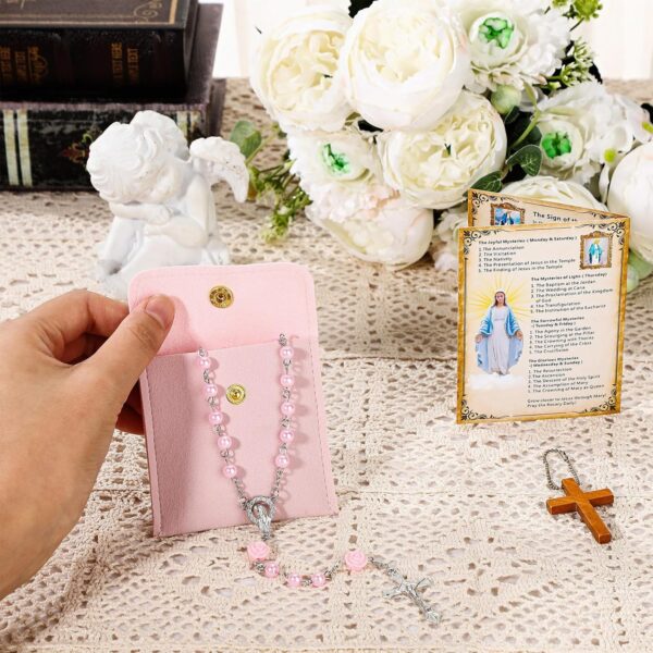 Quelay Rosary for Women Catholic Gifts Our Lady of Rosary Beads Pray Card Necklace Confirmation Gifts - Image 7