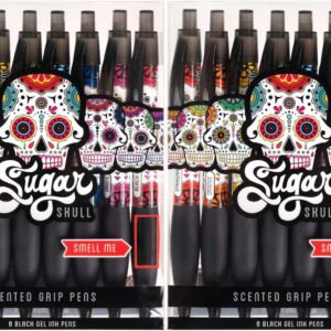 Sugar Skull Smens (2 Pack) - Scented Pens, Black Ink, Medium Point - 8 Count