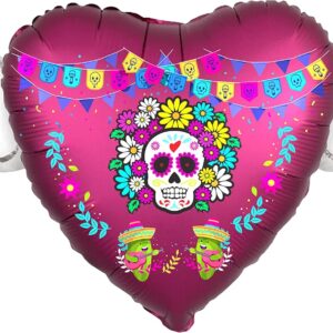Halloween Day of the Dead Día de los Muertos Heavenly Balloons heart shaped with angel wings (Velvet)