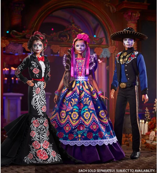 Barbie Signature Doll, 2022 Dia De Muertos Collectible, Traditional Ruffled Dress with Flower Crown & Calavera Face Paint - Image 14