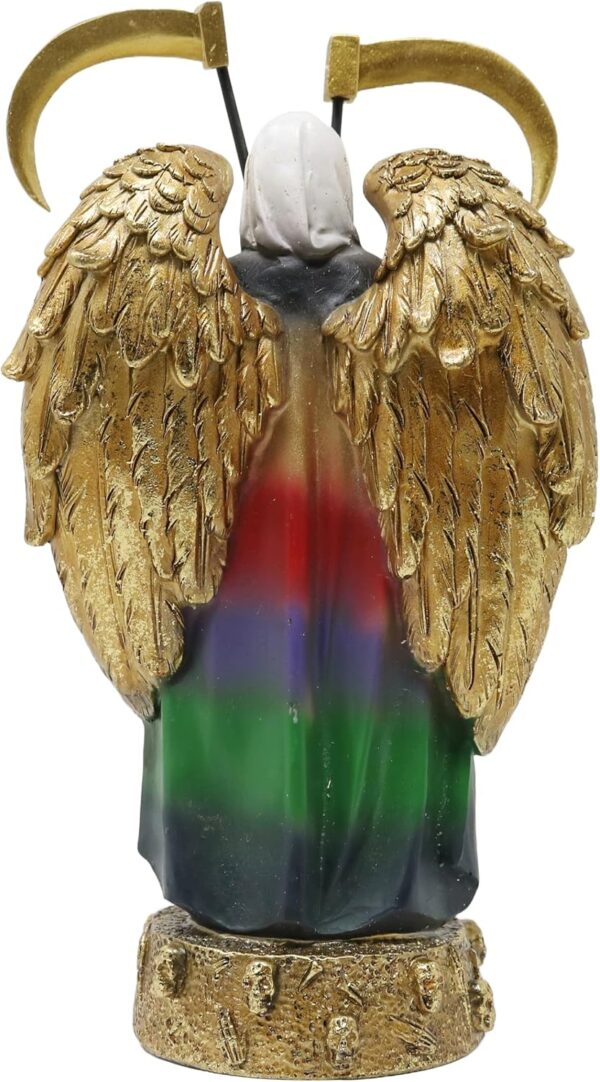 Santa Muerte con Alas 8" Y Dos Guadañas 7 Potencias Two Scythes and Wing Holy Death Seven Powerful Colors - Image 2