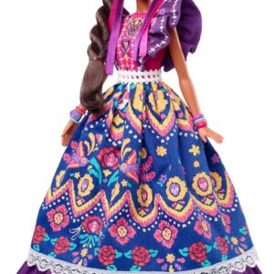 Barbie Signature Doll, 2022 Dia De Muertos Collectible, Traditional Ruffled Dress with Flower Crown & Calavera Face Paint