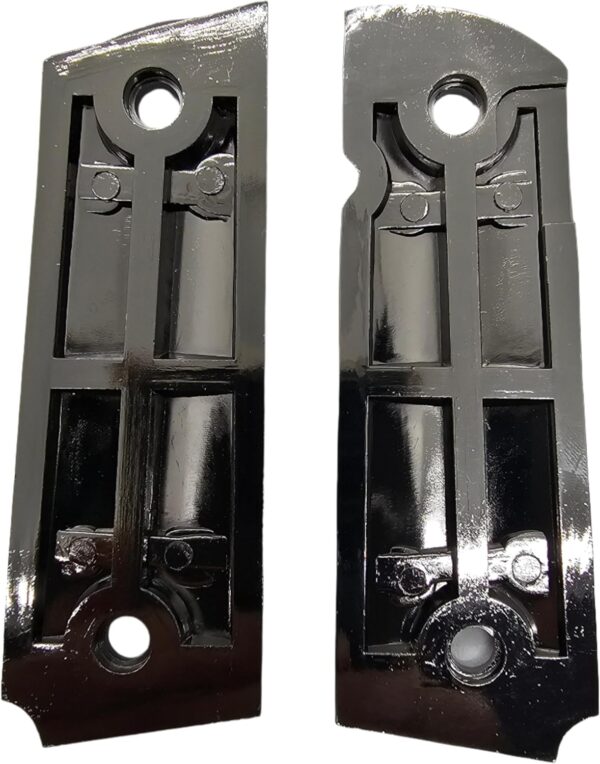 1911 Full-Size Metal Grips with Ambi Safety Cut - Santa Muerte Black and Silver Design, Intricate Patterns, Fits 1911 Government/Commander Models - Image 7