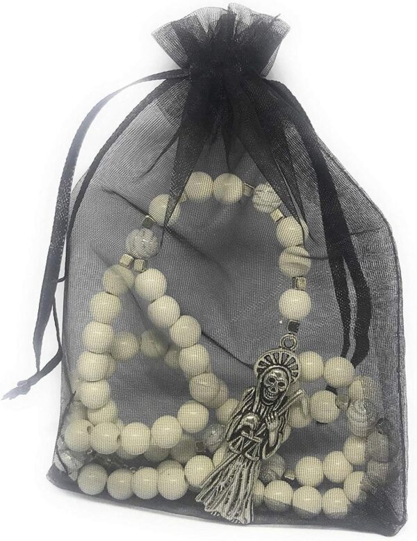 Acrylic Holy Death's Necklace, Rosary Style. Collar de la Santa Muerte de acrilico Estilo Rosario. Grim Reaper Y Style Necklace. - Image 4