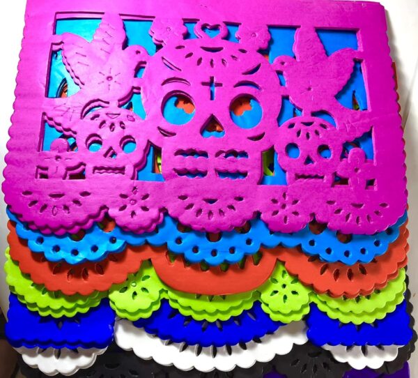 20 Frontales Pack Altar de Ofrendas Supplies Kit Dia de Muertos Day of The Dead Decoration Colorful Medium Size Tissue Paper Mexican Papel Picado Sheets. - Image 2