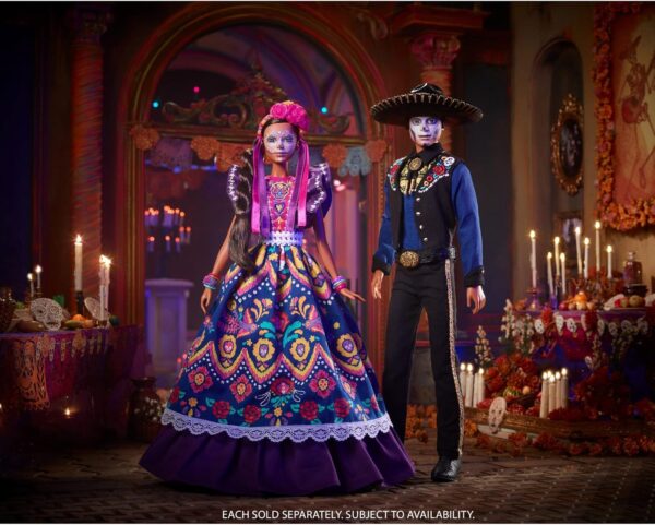 Barbie Signature Doll, 2022 Dia De Muertos Collectible, Traditional Ruffled Dress with Flower Crown & Calavera Face Paint - Image 13