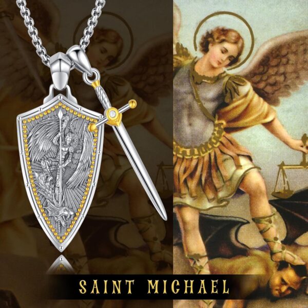 Gold Religious Necklace for Men Saint Michael/Christopher/Judas/Benedict/Joseph/Jude Pendant Religious Jewelry Gifts for Talisman Amulet - Image 8