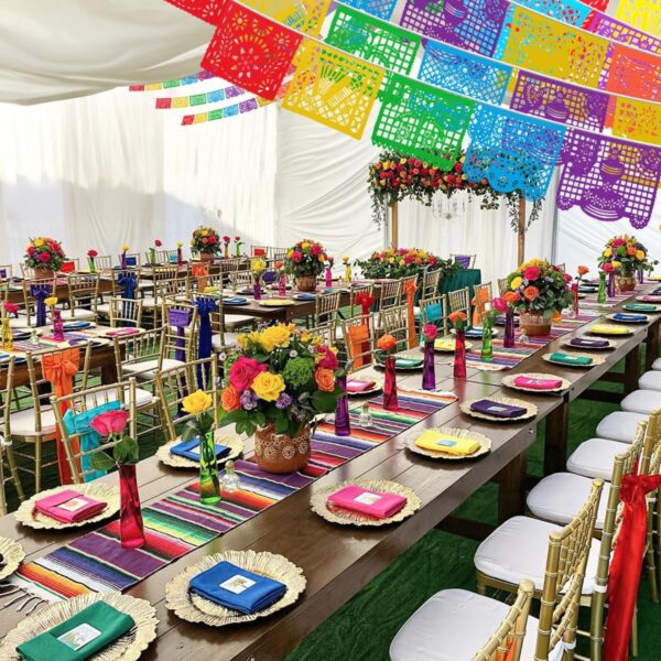 1 Pack Mexican Party Banners, 22 Feet Cinco De Mayo Decorations Papel Picado Banners for Mexican Theme Birthday Party Wedding Dia De Los Muertos Day of the Dead - Image 5