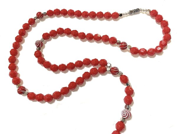 Chavarrieta Acrylic Santa Muerte necklace rosary style. - Image 4