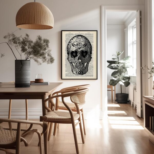 Poster Master Dictionary Art Poster - Retro Sugar Skull Print - Tattoo Art - Day of the Dead Art - Gift for Men, Women - Cool Gothic Decor for Bedroom, Living Room - 8x10 UNFRAMED Wall Art - Image 5