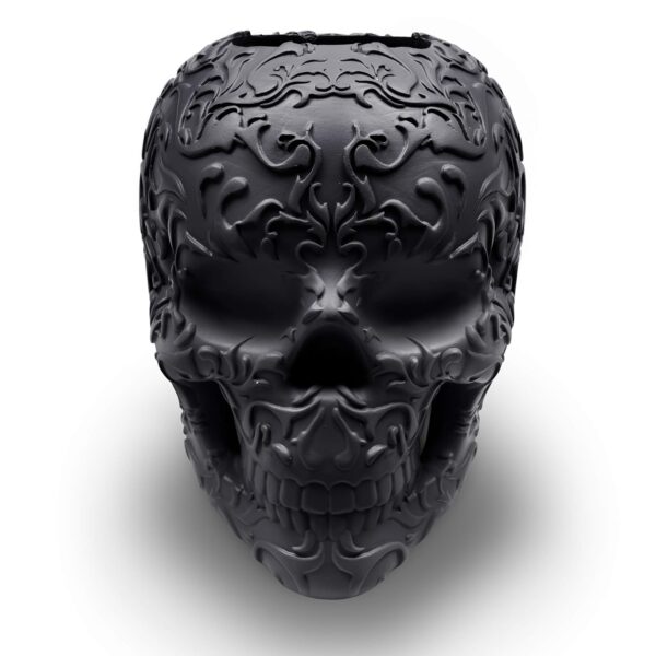 Skull Makeup Brush Holder, Pen Holder, Vanity, Desk, Office Organizer, Stationary, Decor Planter - Image 4