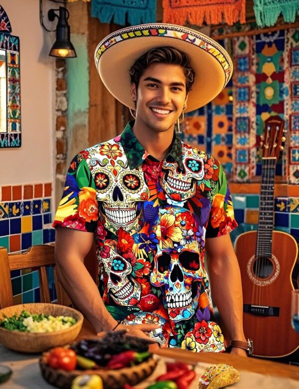 Men's Novelty Short Sleeve Button Down Shirts - Image 2