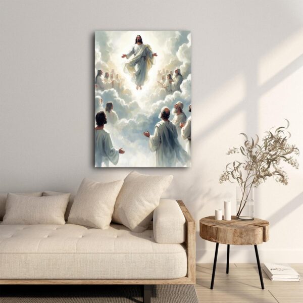 Advent Divine Mercy Jesus Savior Wall Art - Scripture Christian Home Decor with Matthew 1:23 Painting Catholic Prayer Corner Display Canvas Poster - Image 2