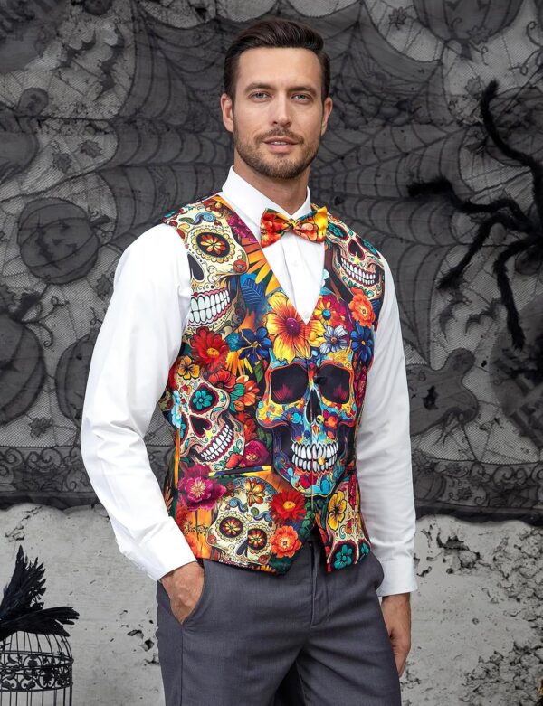 LINOCOUTON Men's Festival Suit Vest with Bow Tie - Image 3