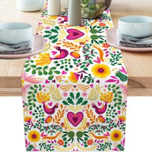 Mexican Table Runners Dia de Los Muertos Decorations Table Runners Linen Table Runners for Kitchen Dining Table Home Party Fiesta Decor