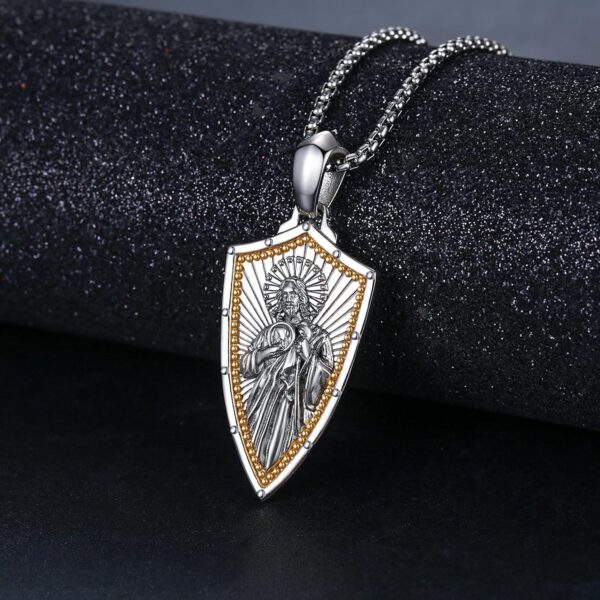 Gold Religious Necklace for Men Saint Michael/Christopher/Judas/Benedict/Joseph/Jude Pendant Religious Jewelry Gifts for Talisman Amulet - Image 3
