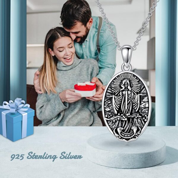 PROESS St Benedict/Crucifix/Satanic/Saint Anthony/Christopher/Michael/Lilith/Santa Muerte Necklace 925 Sterling Silver Amulet Medal Jewelry Amulet Christmas Gifts for Women Men - Image 6