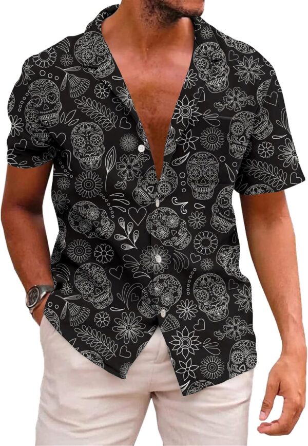 KYKU Mexico Shirt for Men Funny Beach Shirts Hawaiian Button Down Short Sleeve