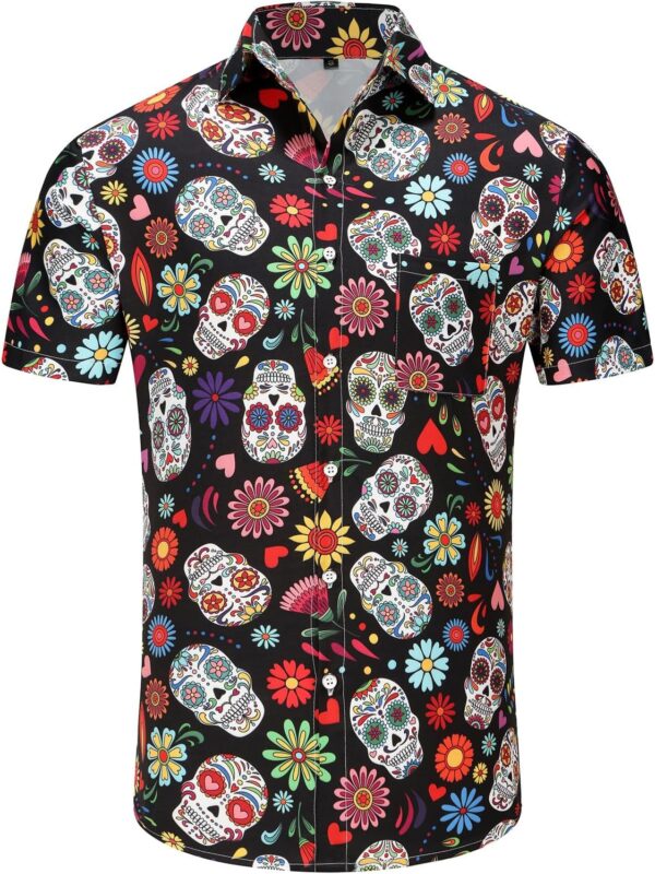 KYKU Funky Hawaiian Shirt for Men Palm Beach Shirts Tropical Vacation Clothes - Image 3
