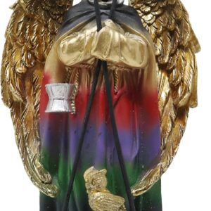 Santa Muerte con Alas 8" Y Dos Guadañas 7 Potencias Two Scythes and Wing Holy Death Seven Powerful Colors