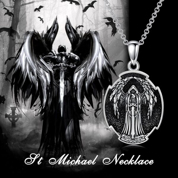Greek Necklace for Men Women 925 Sterling Silver Santa Muerte/Triple Moon Goddess/Poseidon/Hecate/Spartan/Zeus Greek Mythology Pendant Oxidation Amulet Jewelry Gift for Birthday Christmas - Image 5