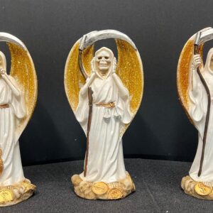 Pack of 3 Santa Muerte See, Hear, Speak No Evil 5" Inch Tall Polyresin Statue Figurine