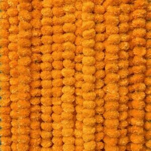 Artificial Marigold Garland for Decoration 5 feet Marigold Strands for Diwali Decoration Day of Dead Decorations Dia de Los Muertos Christmas Garlands
