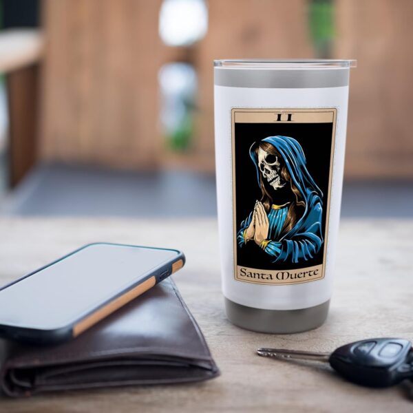 Praying La Calavera Catrina - Santa Muertes Tarot Art Print Stainless Steel Insulated Tumbler - Image 7