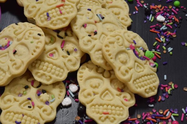 R&M International Day of the Dead Sugar Skull, 3" Cookie Cut and Stamp, Purple - Image 6