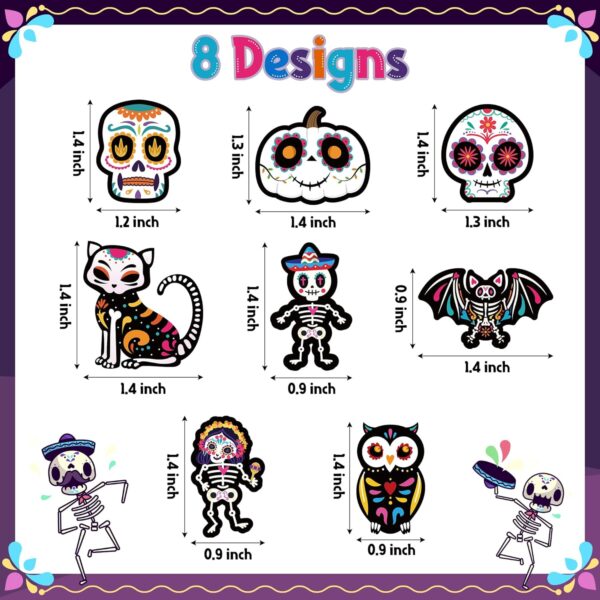 BeYumi 1000Pcs Day of The Dead Stickers Dia de Los Muertos Colorful Sugar Skull Skeleton Cat Stickers Waterproof Halloween Mexican Fiesta Stickers Decals for Laptop Water Bottle Kids Party Supplies - Image 2