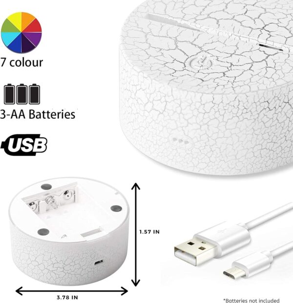 3D LED Night Light San Judas Jesus Malverde Jesus Christ Cracked Base 7 Color USB Cable Battery Touch Switch Best for Gifts, Christmas, Altars (San Judas) - Image 8