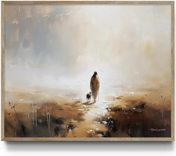 Westbird Jesus Wall Art Jesus Poster - Unframed 11x14 Print - Christian Wall Art, Jesus Pictures for Wall, Christian Posters - Jesus Leaves the 99 Sheep Wall Art, Jesus Painting, Jesus Wall Decor