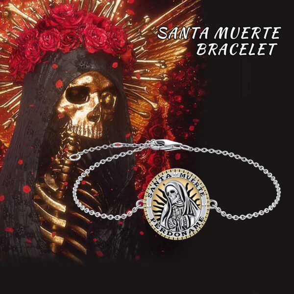 YAFEINI Santa Muerte Bracelet 925 Sterling Silver Death Charm Jewelry For Women - Image 6