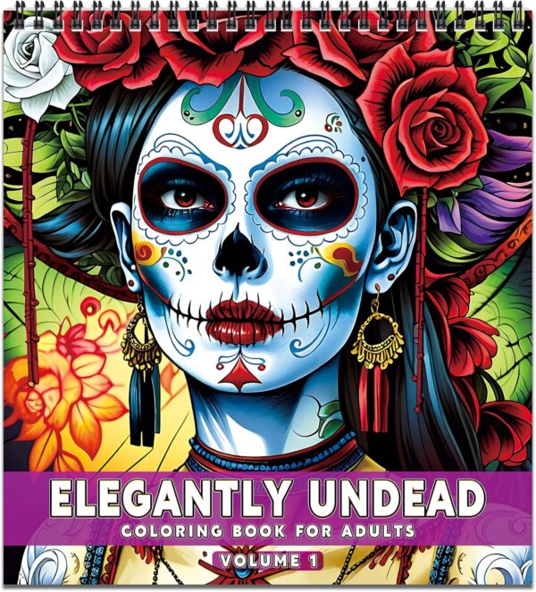 FUN LAVIE Sugar Skull Coloring Book for Adults: 32 Spooky Sugar Skulls Women Designs for Mindfulness Stress Relief and Adult Relaxation, Spiral Bound,Sugar Skull Gifts for Women and Halloween Fun - Image 2