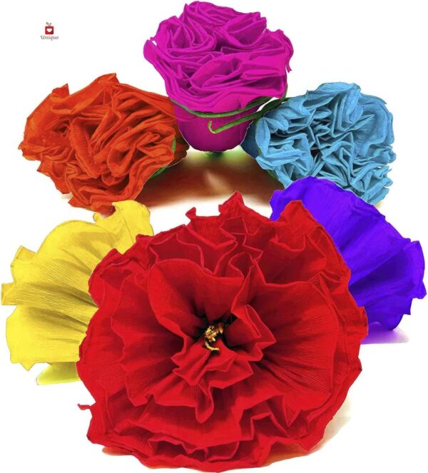 Alondra's Imports Mexican Paper Flowers – Party Decorations, Ofrenda Decorations, Fiestas, Altar, Day of The Dead, Flores para El Dia De Los Muertos, Flores para Decoracion, Unique Assorted (12 Pack)