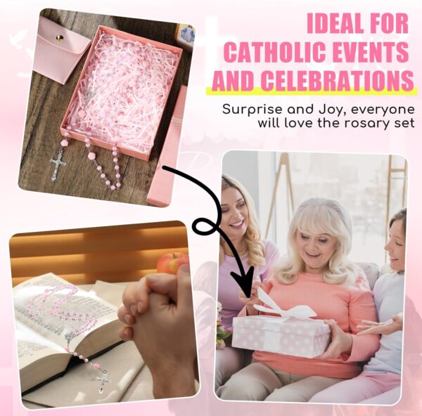 Quelay Rosary for Women Catholic Gifts Our Lady of Rosary Beads Pray Card Necklace Confirmation Gifts - Image 3