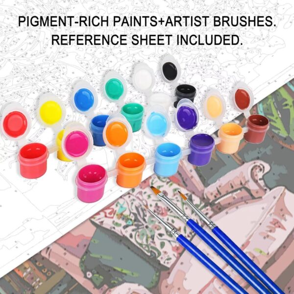 Aihonmin Plant Paint by Numbers Kits for Adult Day of The Dead Halloween Woman Painting Kits Sugar Skull Paint by Numbers Kits on Canvas Perfect for Gift Home Wall Decor Without Framed 16''W x 20''H - Image 6