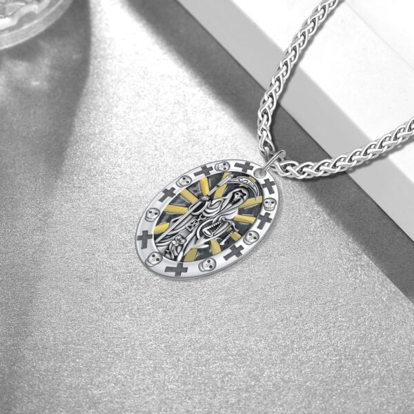 Santa Muerte Necklace for Men 925 Sterling Silver La Santa Muerte Pendant Medal Religious Protect Jewelry for Men Women - Image 3