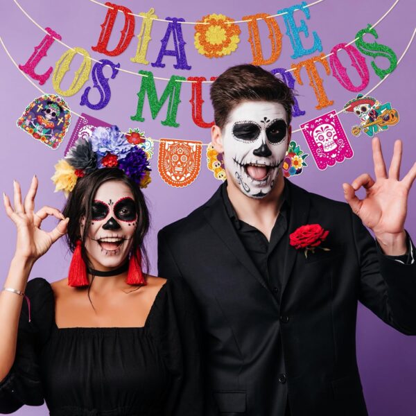 Dia De Los Muertos Banner, Day of The Dead Party Decor, Dia De Los Muertos Decorations, Day of the Dead Party Decorations, Pre-assembled - Image 5