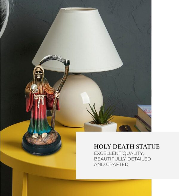 Santa Muerte Statue 5 inch, Grim Reaper Statue in Rainbow Robe, Reaper Figurine of Holy Death - Image 7
