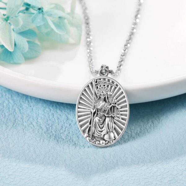 YAFEINI S925 Sterling Silver Necklace Santa Muerte/Satanic Goat Star of David Jewelry for Man - Image 4