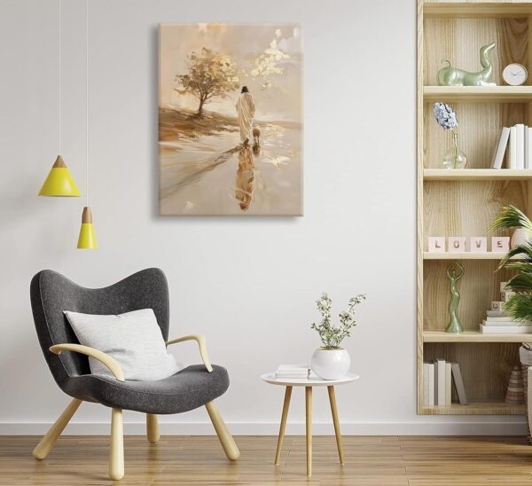 Jesus Lamb Canvas Wall Art Bible story Jesus Leaves the 99 Sheep Painting Picture Wall Decor Christ Jesus and the Sheep Walking on Water Poster Print for Church Living Room Bedroom Home Decoration - Image 6