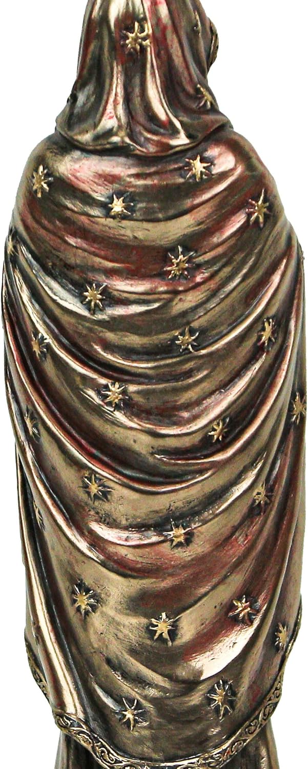 Veronese Design 7.5" Santa Muerte Rosario Prayer Resin Sculpture Antique Bronze Finish - Image 6