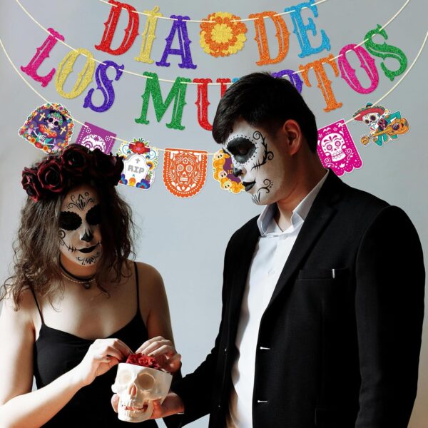 Dia De Los Muertos Banner, Day of The Dead Party Decor, Dia De Los Muertos Decorations, Day of the Dead Party Decorations, Pre-assembled - Image 6