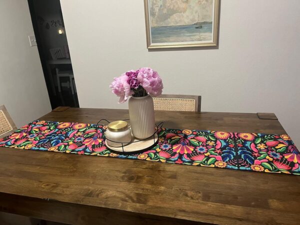 Mexican Table Runners for Party, Dia De Los Muertos Altar, Day of The Dead Decorations, Flowers Fiesta 70.9×13 Inch - Image 5