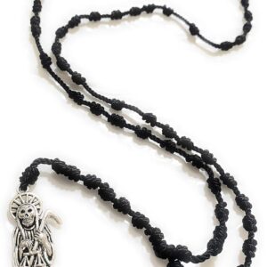 Santa Muerte thread rosary. Rosario de hilo de la Santa Muerte. (Black)