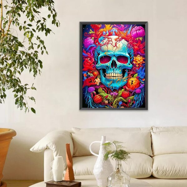Imartful Skull Diamond Art Kits for Adults - Sugar Skull Diamond Painting Kit - Full Dill Skull Diamond Art Painting Kits - Craft Kits Diamond Painting for Wall Home Decor Sugar Skull Decor - Image 3