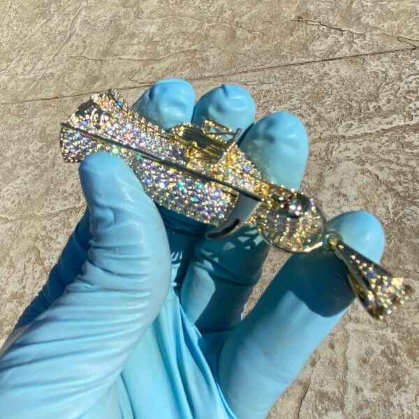 Bling Cartel Big La Santa Muerte Hip Hop Pendant Iced Charm Flooded Out 14K Gold Finish Large 3.5inches Inch - Image 9