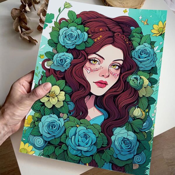 Sugar Skull Women Coloring Book for Adult Spiral Bound, Adult Coloring Book for Women Relaxation, Thick Paper 24 Pages One Sided Design, Mindfulness Easter Gifts for Adults - Image 9